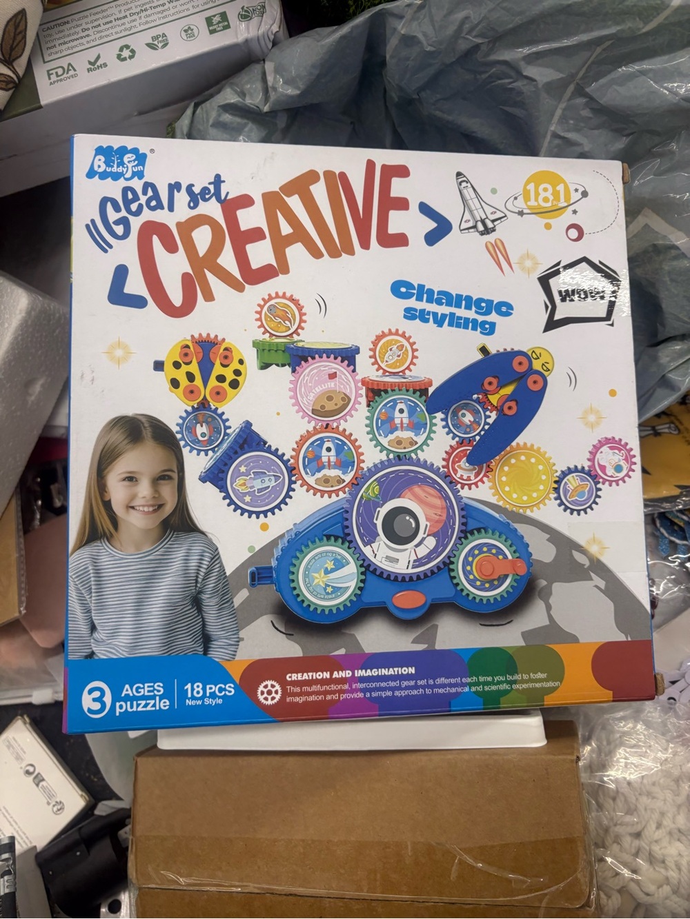 Creative Gear Set Kids Toy - Blue Multi-Color Gears